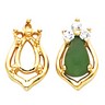 Pear Cabochon Earrings 6 x 4mm Center .13 CTW Ref 607250
