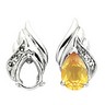 Genuine Citrine Pear Earrings with Diamond .03 CTW Ref 171977