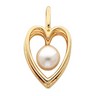 Pearl Heart Pendant 6.5mm Pearl Ref 602018