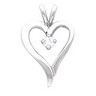 Diamond Heart Shaped Pendant .13 Carat 20 x 13.5mm Ref 958073