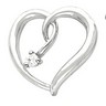 Diamond Heart Chain Slide .1 Carat 17 x 18mm Ref 363408