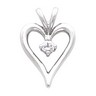 Diamond Heart Pendant 18.5 x 13mm .1 Carat Ref 427554