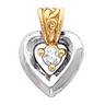 Two Tone Diamond Heart Pendant .25 Carat Ref 589213