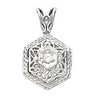 Hexagon Filigree Pendant with 16 inch Matching Chain | 1/10 carat TW | SKU: 82302