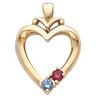 Heart Shaped Mothers Pendant Holds up to 5 birthstones Ref 704833