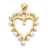 Pearl Heart Shaped Pendant 3mm Pearl .25 CTW Ref 374919
