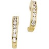 Diamond Channel Set J Hoop Earrings .42 CTW Ref 734699