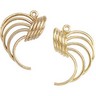 Gold Earring Jacket 28x19mm Wide Ref 982014