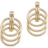 Gold Earring Jacket 21x12mm Wide Ref 746080