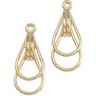 Gold Earring Jacket 23x10mm Wide Ref 898303