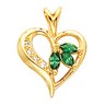 Emerald and Diamond Heart Shaped Pendant .04 CTW 18 x 14mm Ref 964119
