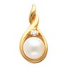 Pearl and Diamond Pendant 7.0mm .03 Carat Ref 493517