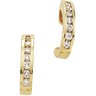 Diamond Channel Set J Hoop Earrings .28 CTW Ref 929680