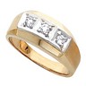 Mens 3 Stone Diamond Ring 1.67 CTW Ref 433881