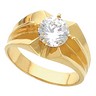 Mens CZ Belcher Solitaire Ring 2 Carat Ref 212524