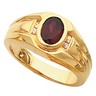 Mens Oval Mozambique Garnet and Diamond Ring 8 x 6mm .05 CTW Ref 890242