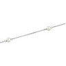 4mm Solid White Pearl Station Necklace 18 inches Ref 745992