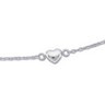 Diamond Cut Cable Anklet with Polished White Hearts .75mm 10 inch Ref 615550