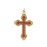 Cross Pendant with Maroon Enamel 14 x10mm Ref 209546