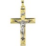 Two Tone Hollow Crucifix Pendant 32 x 22mm Ref 188260