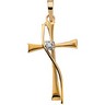 Cross Pendant with Diamond 21 x 13.5mm Ref 225446