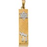 Two Tone Mezuzah Pendant 28 x 6mm Ref 811743