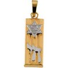 Two Tone Mezuzah Pendant 21 x 7mm Ref 656095