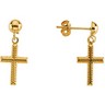 Cross Ball Dangle Earrings 11 x 8mm Ref 395321