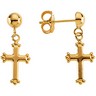 Cross Ball Dangle Earrings 11 x 8mm Ref 122518