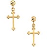 Cross Ball Dangle Earrings 14 x 9mm Ref 370627