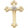 Cross Lapel Pin with Diamond 14 x 9mm Ref 208928