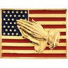 Red, White and Blue Flag with Praying Hands Lapel Pin 18.5 x 25mm Ref 412780