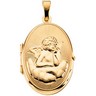 Oval Locket with Angel 22 x 17mm Ref 467582