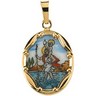 Hand Painted Porcelain St. Christopher Medal Ref 988958