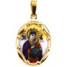 Hand Painted Porcelain Our Lady Of Perpetual Help Medal Ref 575441