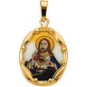 Hand Painted Porcelain Sacred Heart of Jesus Medal Ref 425788