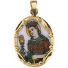 Hand Painted Porcelain St. Barbara Medal Ref 112942