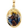 Hand Painted Porcelain Scapular Medal Ref 351233