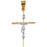 Two Tone Crucifix Pendant 26 x 17mm Ref 724684