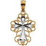 Two Tone Cross Pendant 19.25 x 13.75mm Ref 481551