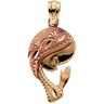 14K Yellow & Rose Gold Praying Girl Pendant | 19.5 x 11 mm | SKU: R41403