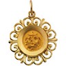 Round Baptism Pendant Medal | 18.5 mm | SKU: R41509