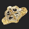 Two Tone Cross Ring 13.5mm Wide Ref 219813