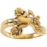 Holy Spirit Dove and Flower Ring 12.75 Width; 3.15 DWT 7 Ref 361969